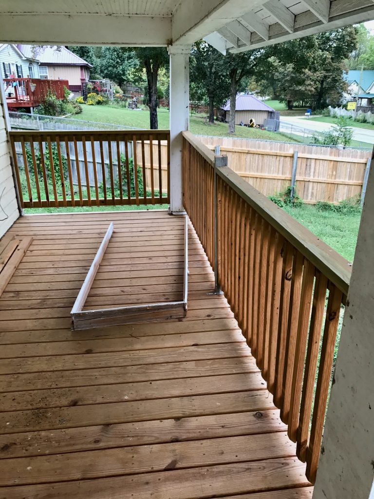 Front porch with rail