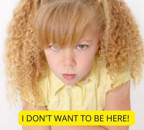 Mad girl with blonde hair